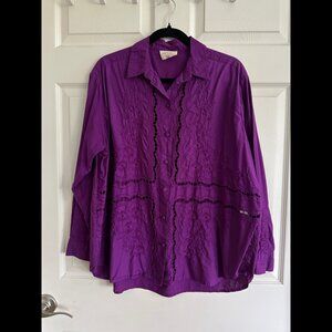 Sezane Maxy Shirt Purple Sz 40/8